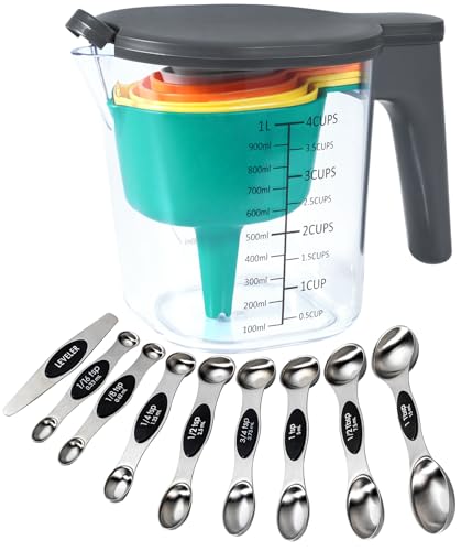 19 Pc Magnetic Measuring Cups and Spoons Set (19 Count)