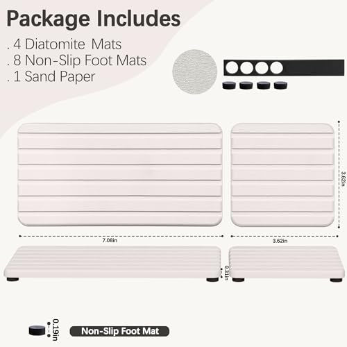 Set of 4 Water Absorbing Stone Tray (4 Count)