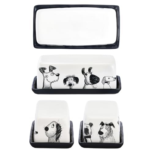 Doodle Pawtrait Ceramic Butter Dish with Lid