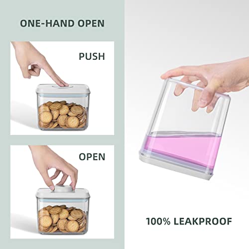 8 Piece Set of Pop Airtight Food Storage Containers with Lids Stackable Containers for Kitchen Pantry Organization Ideal for Cereal Snacks Flour Sugar Coffee and Spaghetti