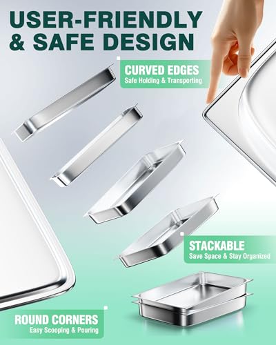 Stainless Steel Steam Table Hotel Pan Set 1 (6 Count)