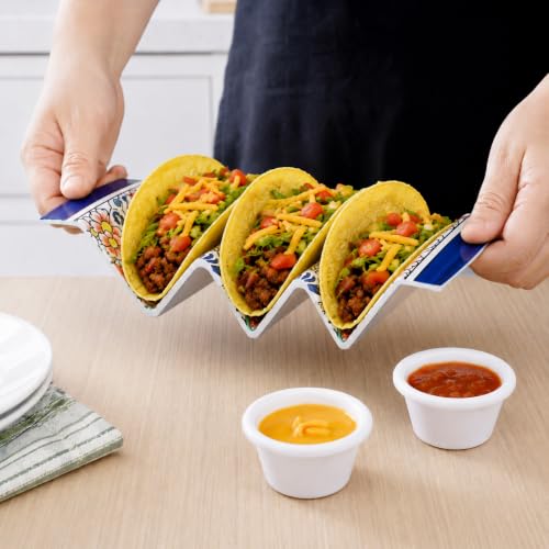 Taco Holder Stands with Sauce Cup