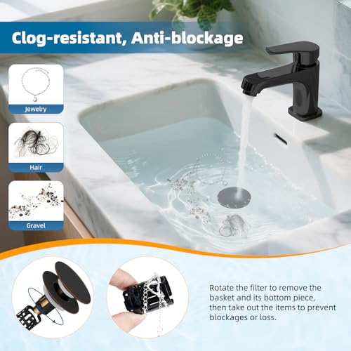 2 Pack 3 in 1 Bathroom Sink Drain Strainer (2 Count)