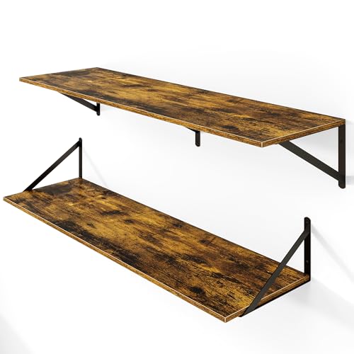 40W x 12D Deep Floating Shelves Set of 2 Rustic Brown (2 Count)