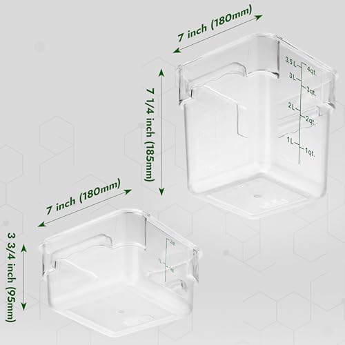 4 Pack Food Storage Containers with Green Lids (4 Count)