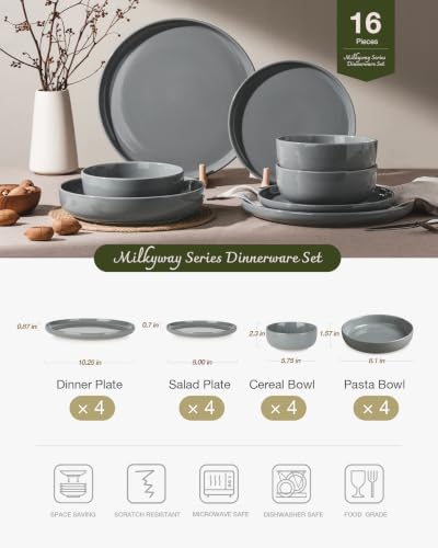 Milkyway 16 Piece Dinnerware Set with Pasta Bowls
