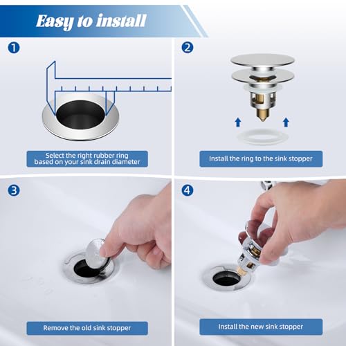 All Metal 2 in 1 Bathroom Sink Stopper