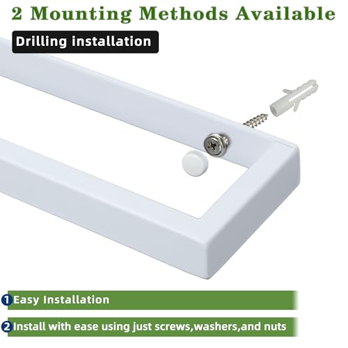 White Hand Towel Holder Towel Bar for Bathroom Wall Mounted 16 Inch