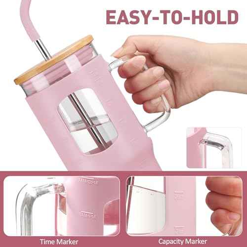 Glass Tumbler with Straw and Lid