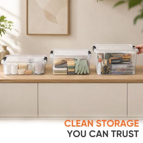 11 Quart Clear Plastic Storage Boxes with Lids (2 Count)