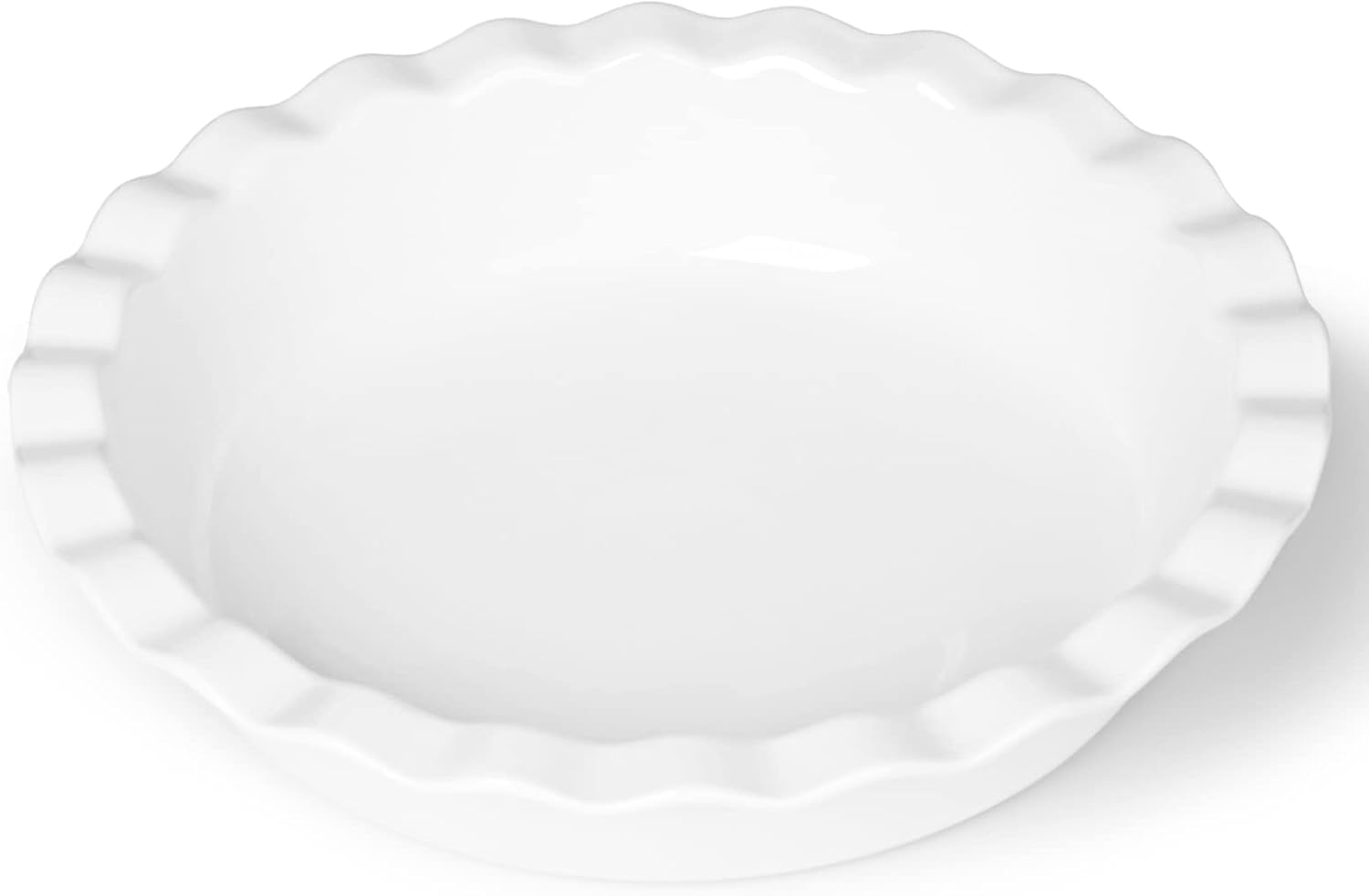 ONTUBE 10.5-Inch Deep Pie Pans 50oz, Ceramic Large Round Pie Tins for Baking, (White, 1 Pieces) - Culinary Roots