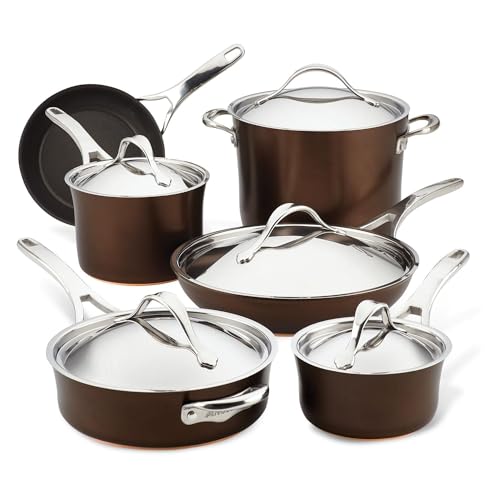 83852 Nouvelle Copper Hard Anodized Nonstick Cookware Set
