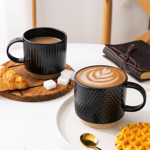 12 OZ Stackable Coffee Mugs Set of 4 (4 Count)