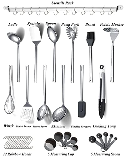 Stainless Steel Cooking Utensils Set (37 Count)