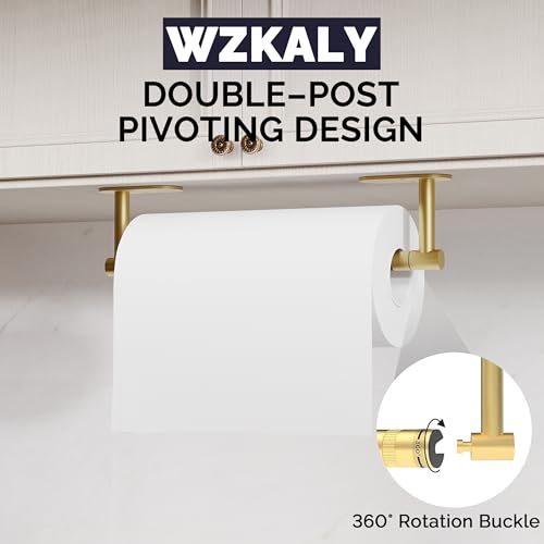 Gold Paper Towel Holder Under Cabinet Self Adhesive or Wall Mount