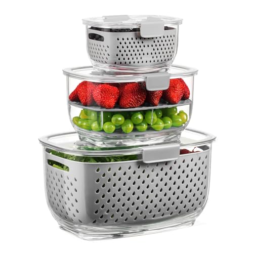 Fresh Produce Vegetable Fruit Storage Containers 3Piece Set