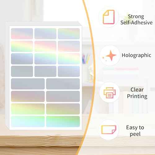 Holographic Label Stickers Writable Holographic Silver Gift Labels