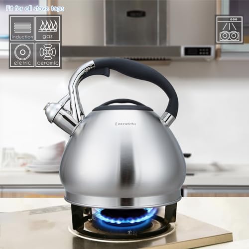 Whistling Stovetop Tea Kettle Food Grade Stainless Steel Hot Water Tea Pot With Loud Whistle