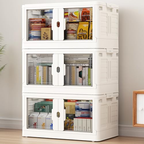 345Qt Stackable Storage Bins with Individual Lids & Wheels (3 Count)