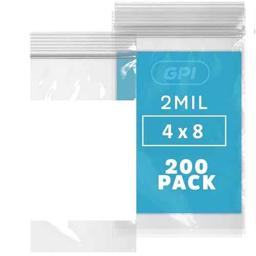 200 Count 4" x 8" Zip Bags