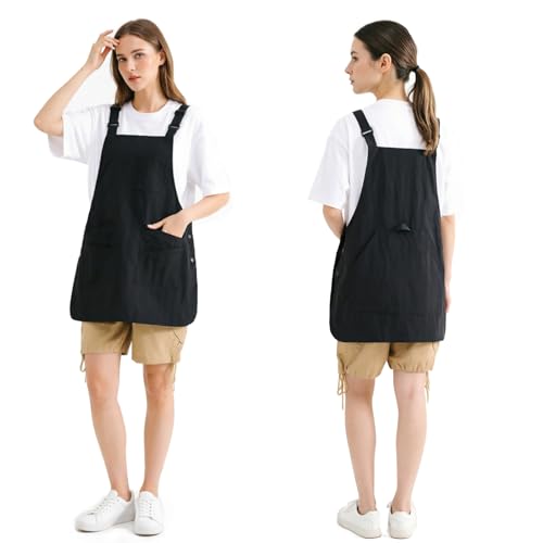 Waterproof Reversible Adjustable Bib Apron with 6
