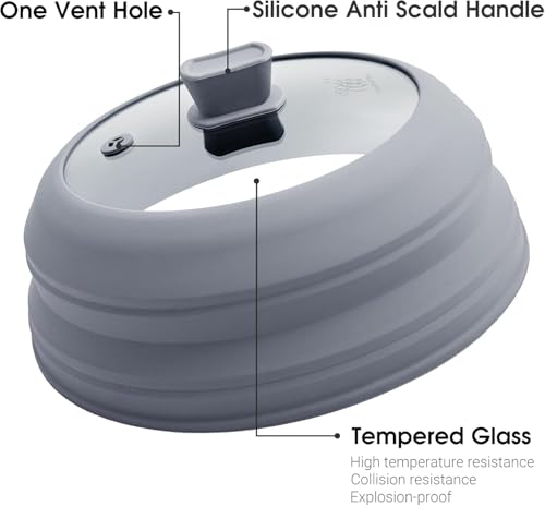 10.5 Inch Silicone & Glass Microwave Splatter Cover