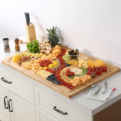 36 x 24 Extra Large Bamboo Cutting Board for Kitchen