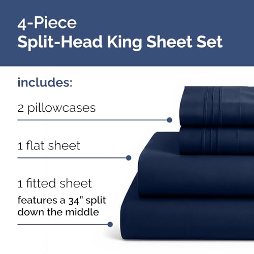Flex Top Split Head King 4 Piece Sheet Set