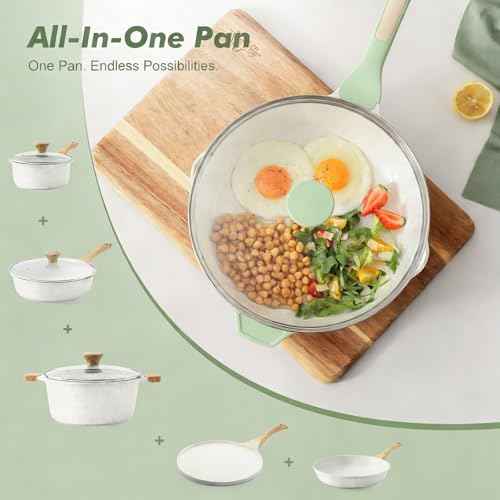 Nonstick Ceramic Skillet with Lid 12
