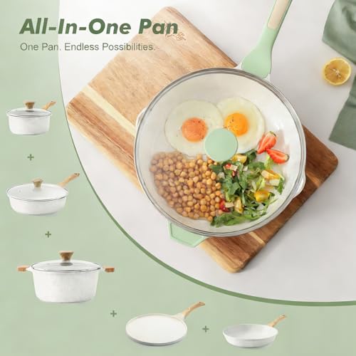 Nonstick Ceramic Skillet with Lid 10