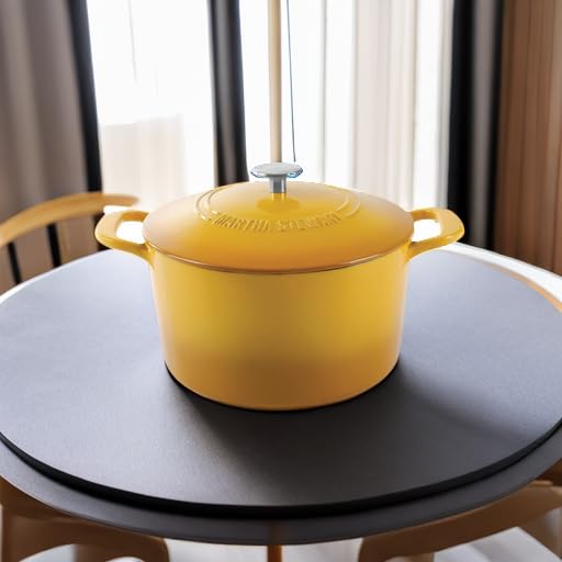 Gatwick 7 Quart Enamel Cast Iron Dutch Oven Pot with Lid