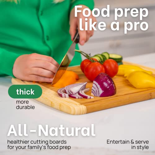 12 Inch Small Bamboo Cutting Board with Lifetime Replacements