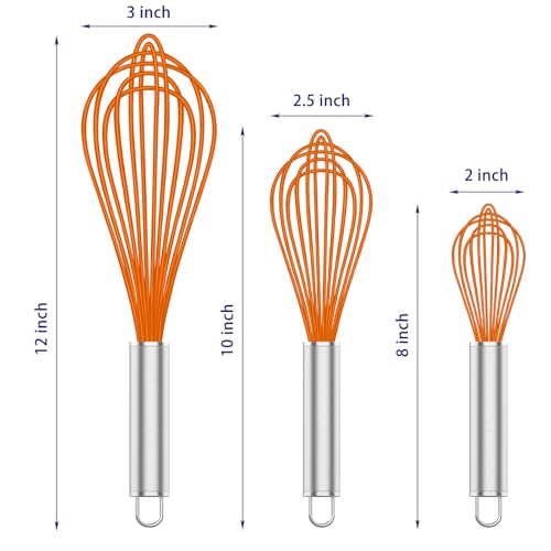 Orange Silicone Whisk Set of 3 (3 Count)