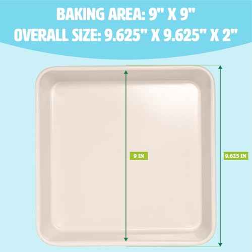 Clean Ceramic Square Cake Pans Set (2 Count)