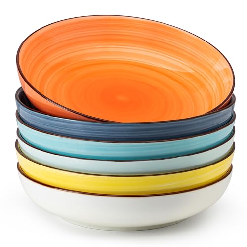 6 Pack Ceramic Pasta Bowls (30 Fl Oz)