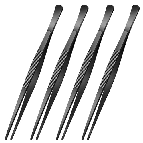 4 Packs 10 Inch Bar Tweezers Black Multi (4 Count)