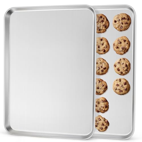 Non Toxic 20x14IN Large Stainless Steel Baking Sheets (2 Count)