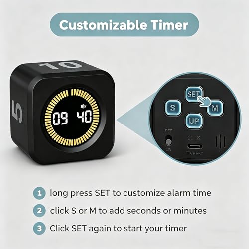 Pomodoro Cube Timer Productivity Visual Timer (2 Count)