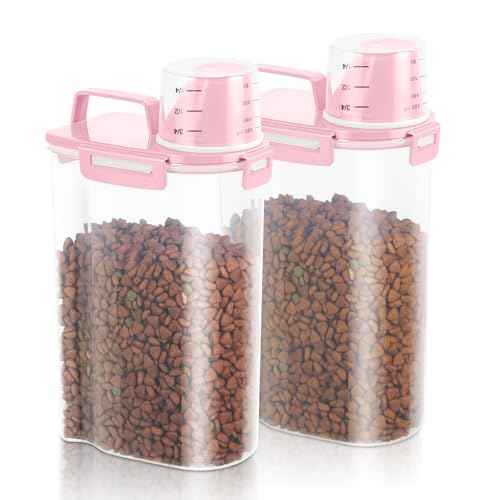 2 Pack 3 Lbs Pet Dog Cat Food Bird Seed Storage Containers for Travel (2 Count)