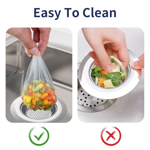 Kitchen Sink Drain Strainer Combination 100 Pieces of Sink Strainer Net Bags (100 Count)