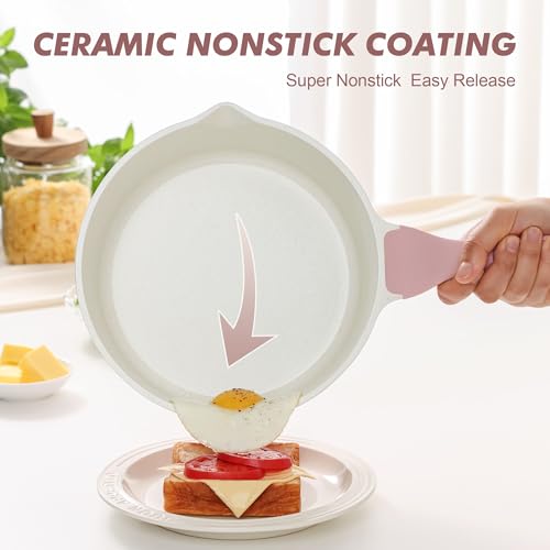 Ceramic Nonstick Saucepan with Double Pouring Spout