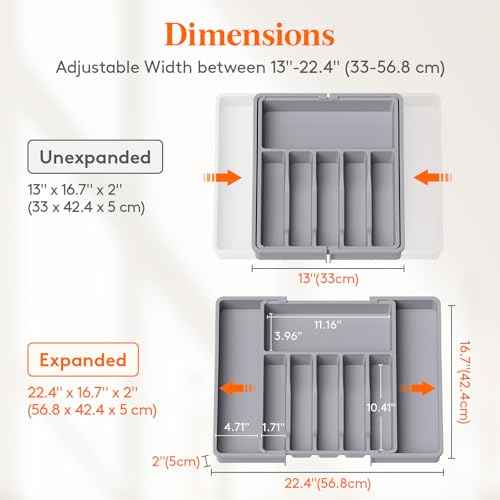 Extra Large Silverware Drawer Organizer
