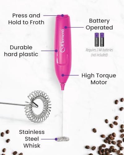 Pink Milk Frother Wand & Matcha Mixer