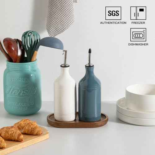 Sweejar Ceramic Olive Oil Dispenser Bottle Set