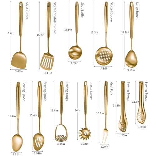 304 Stainlss Steel Matte Kitchen Utensils Set (12 Count)
