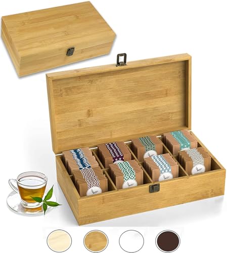 Bamboo Tea Organizer Box Chemical Free Eco