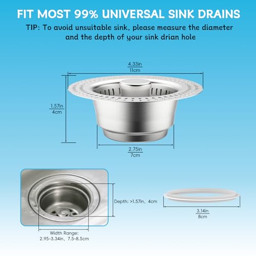3 in 1 Kitchen Sink Drain Strainer