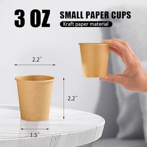 1200 Pack 3 oz Paper Cups Disposable Kraft Mouthwash Bathroom Cups (1200 Count)