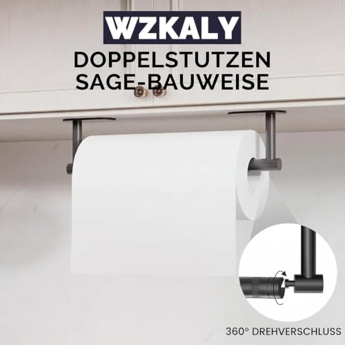 Matte Black Paper Towel Holder Under Cabinet Self Adhesive