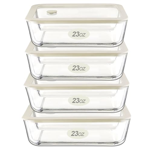 Glass Food Container Set with Glass Lid (3 Count)